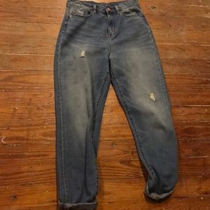 Medium wash mom jeans